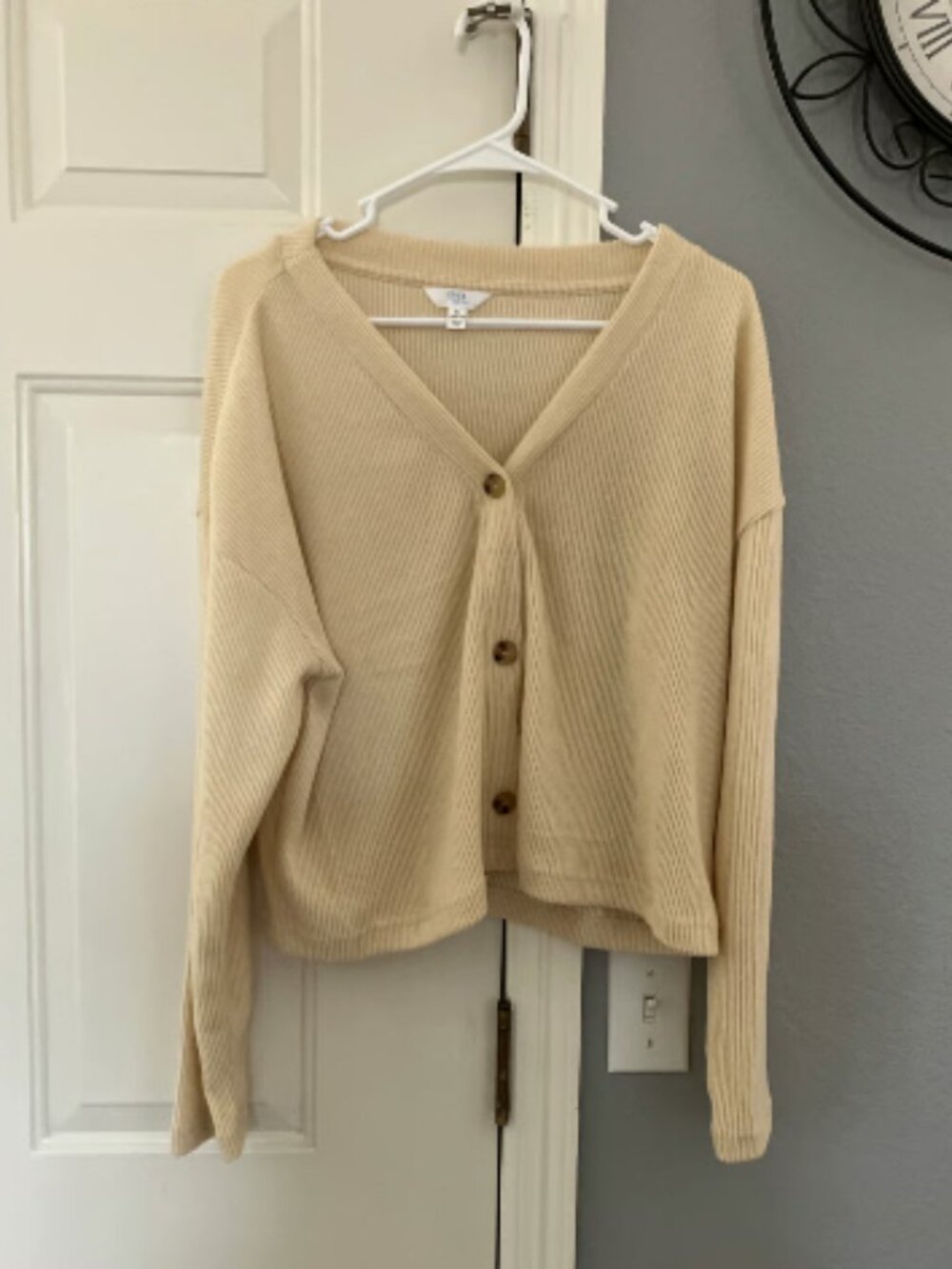 Time and Tru brand size XL Cream Colored Cardigan